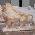 High Quality Hand Carved Garden Gate Marble Lion Statues